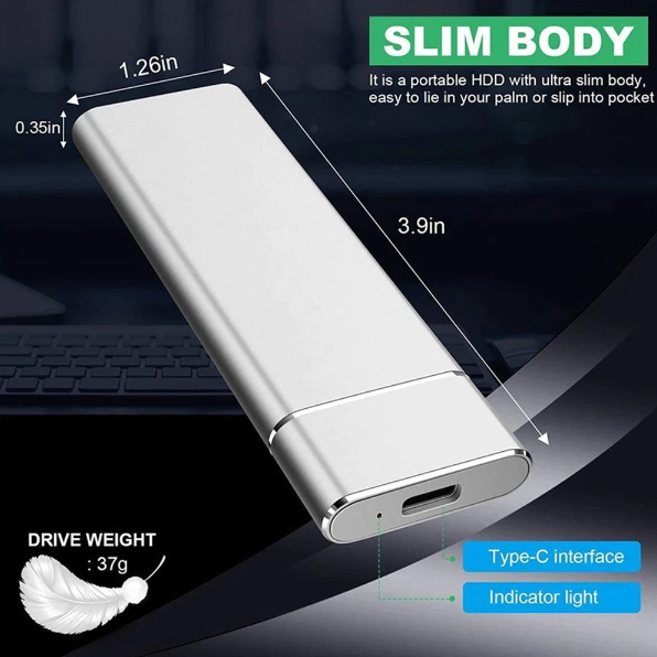 External SSD Drive USB 3.1 Type-C Ultraportable Aluminum