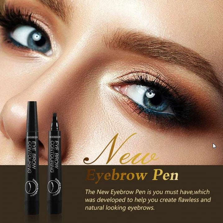 Eyebrow Pen Four-Pronged Tip Hair-Like Strokes Waterproof & Smudge-Proof