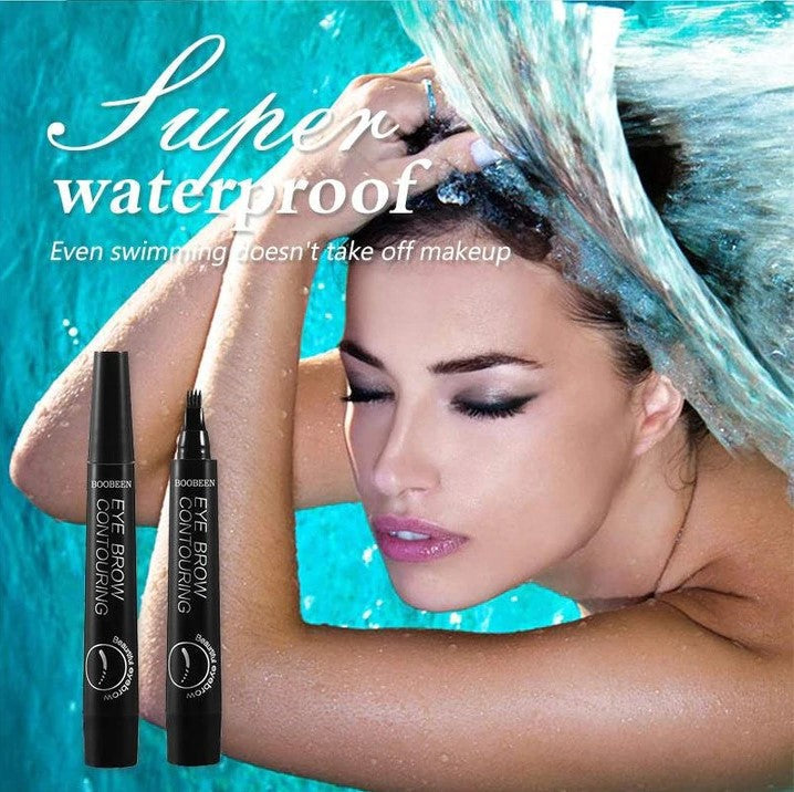 Eyebrow Pen Four-Pronged Tip Hair-Like Strokes Waterproof & Smudge-Proof
