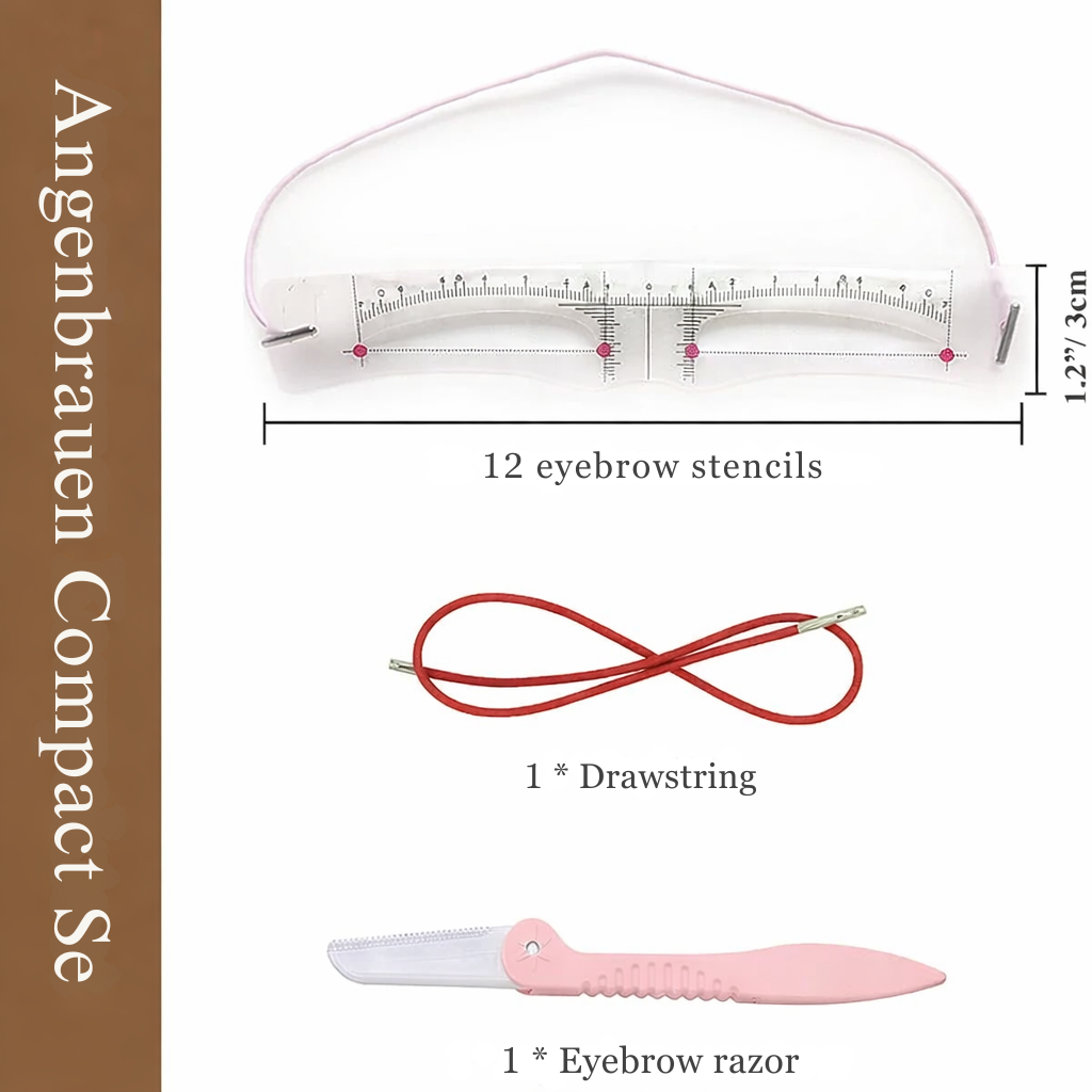 Eyebrow Stencil Set 12 Shapes & Elastic Band
