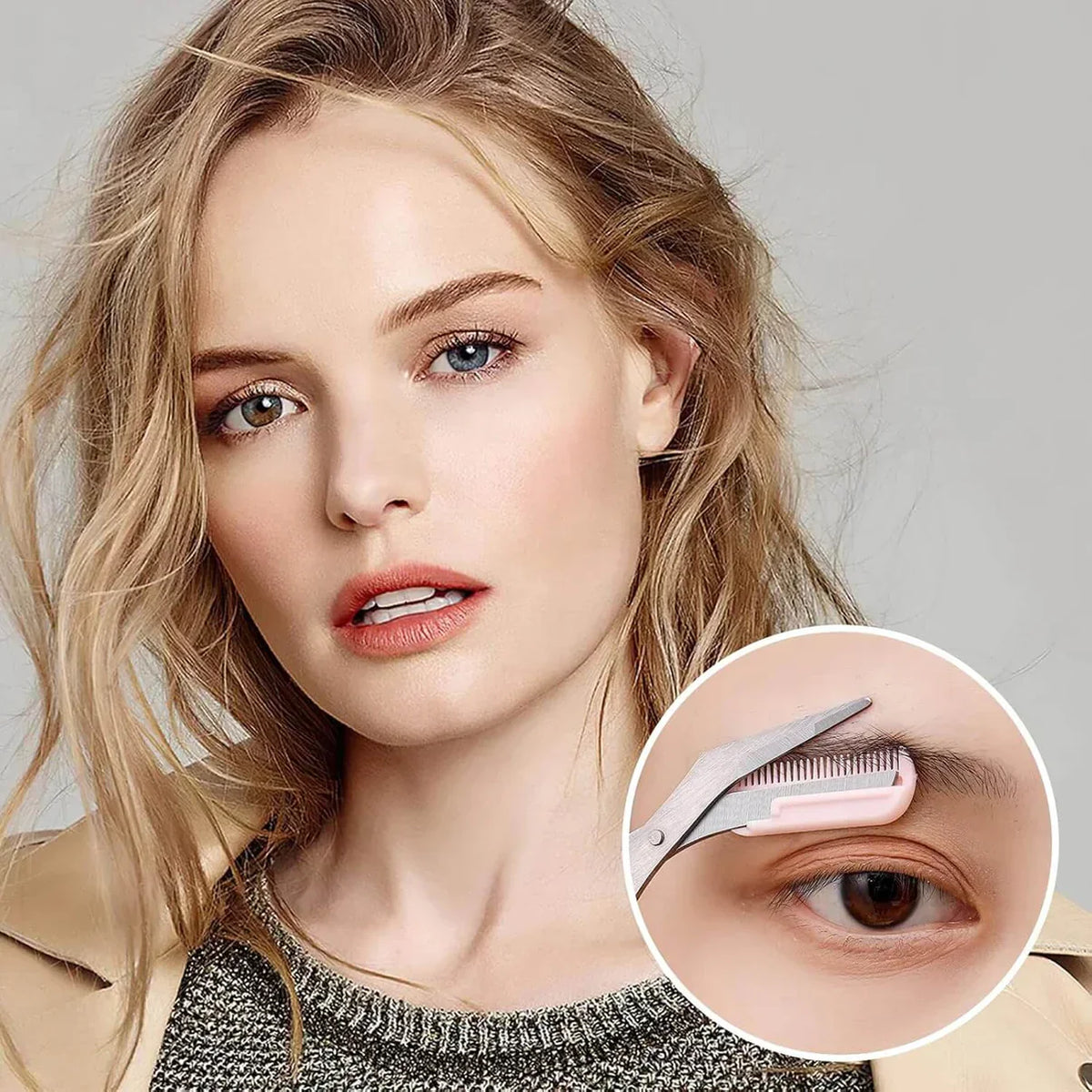 Eyebrow Trimmer Integrated Comb Stainless Steel Blades