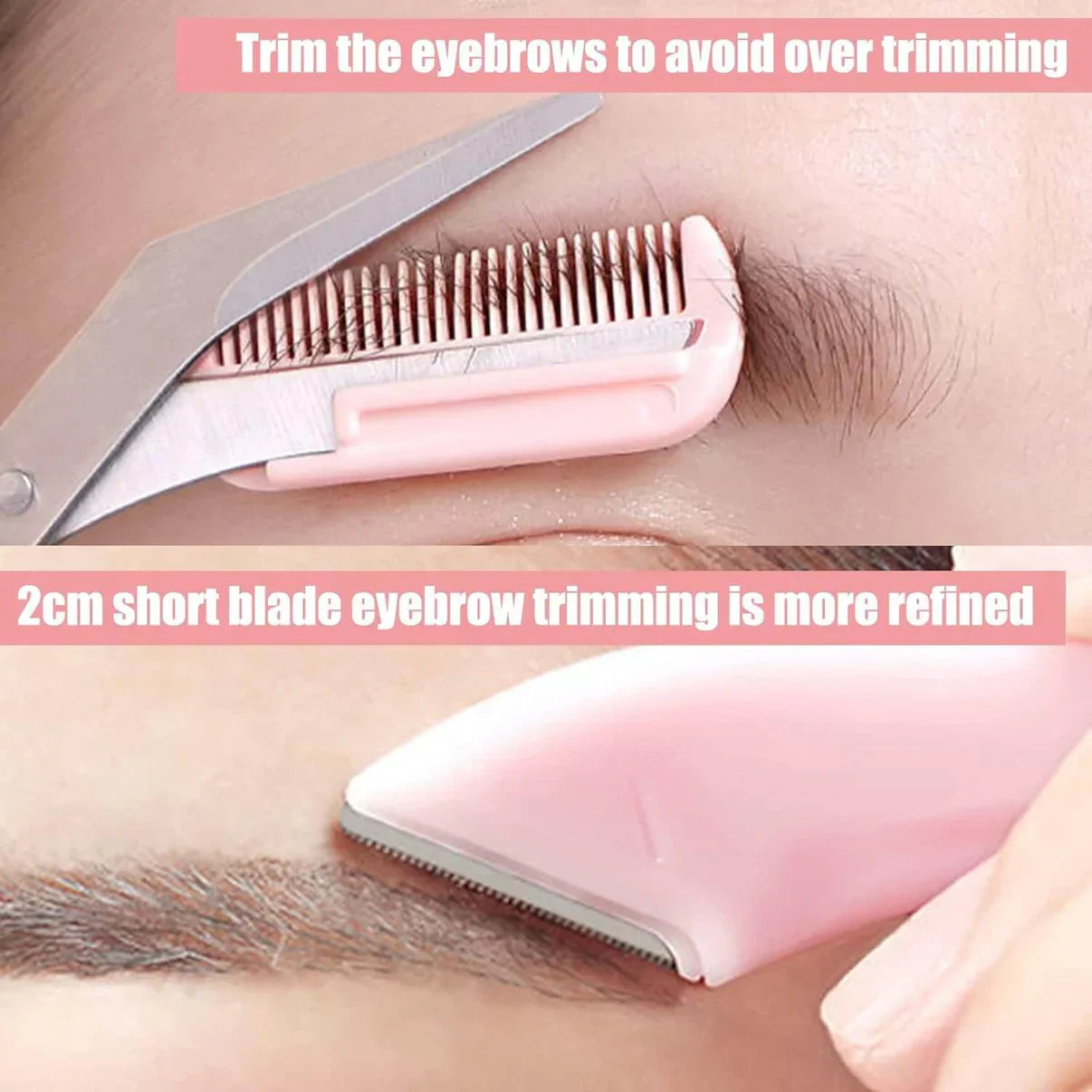 Eyebrow Trimmer Integrated Comb Stainless Steel Blades