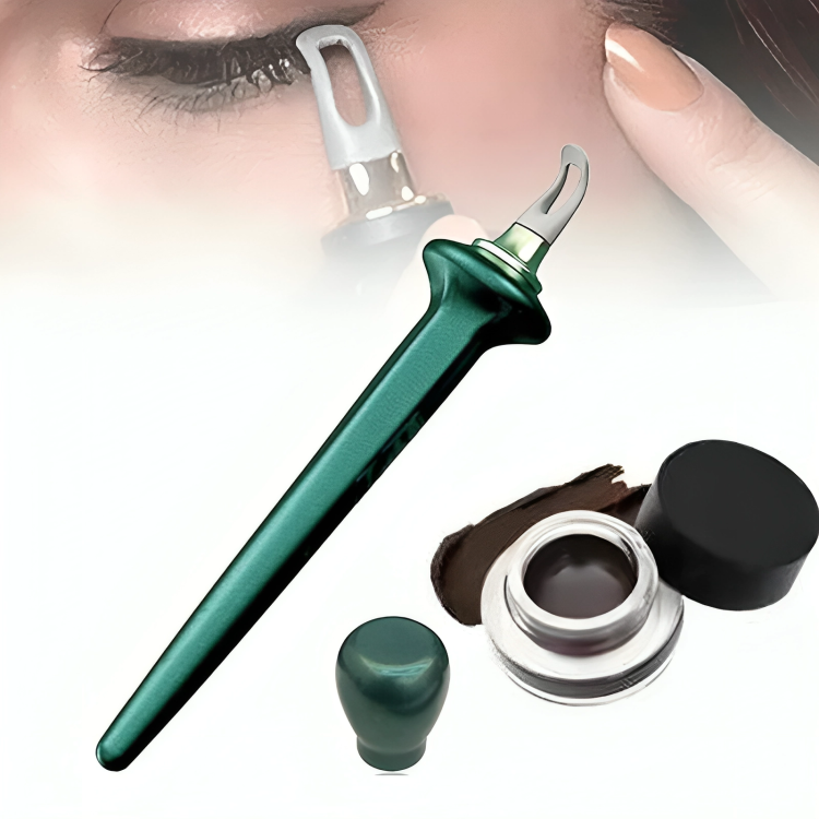 Eyeliner Brush & Cream Curved Silicone Ergonomic Smudge-Resistant