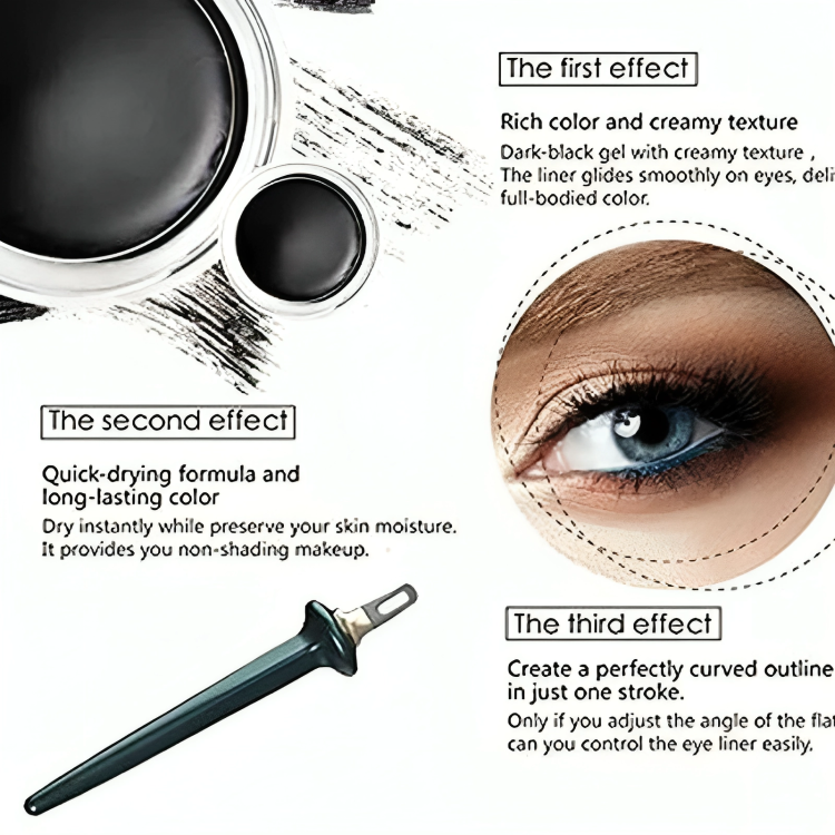 Eyeliner Brush & Cream Curved Silicone Ergonomic Smudge-Resistant