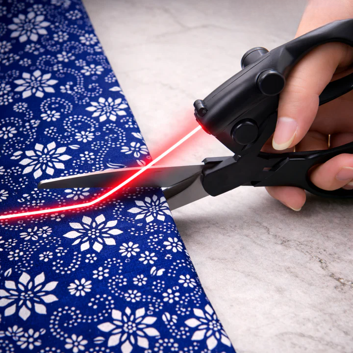 Fabric Scissors Laser Guide Stainless Steel Blades Ergonomic Handle