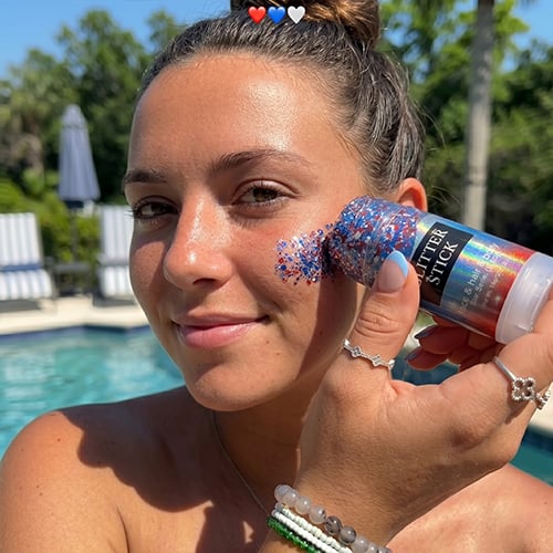 Face & Body Glitter Stick Tri-Color Sweat-Resistant Non-Toxic