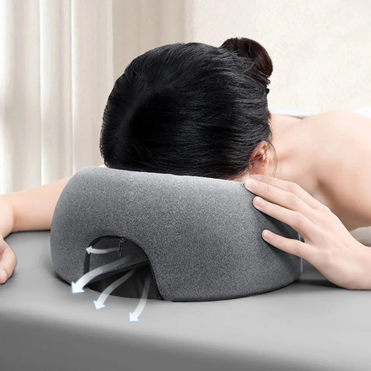 Face Pillow Memory Foam Central Cutout Washable Cover