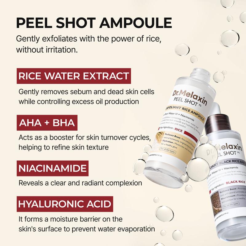Face Serum Set Exfoliating Brightening White & Black Rice