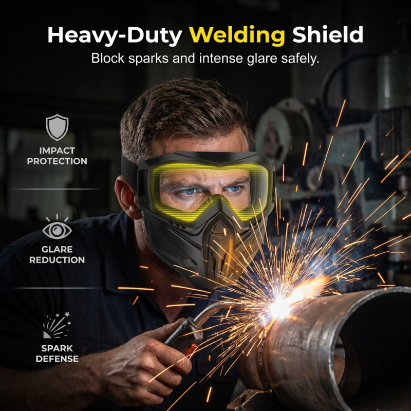 Face Shield Ventilated Polycarbonate Detachable Glasses