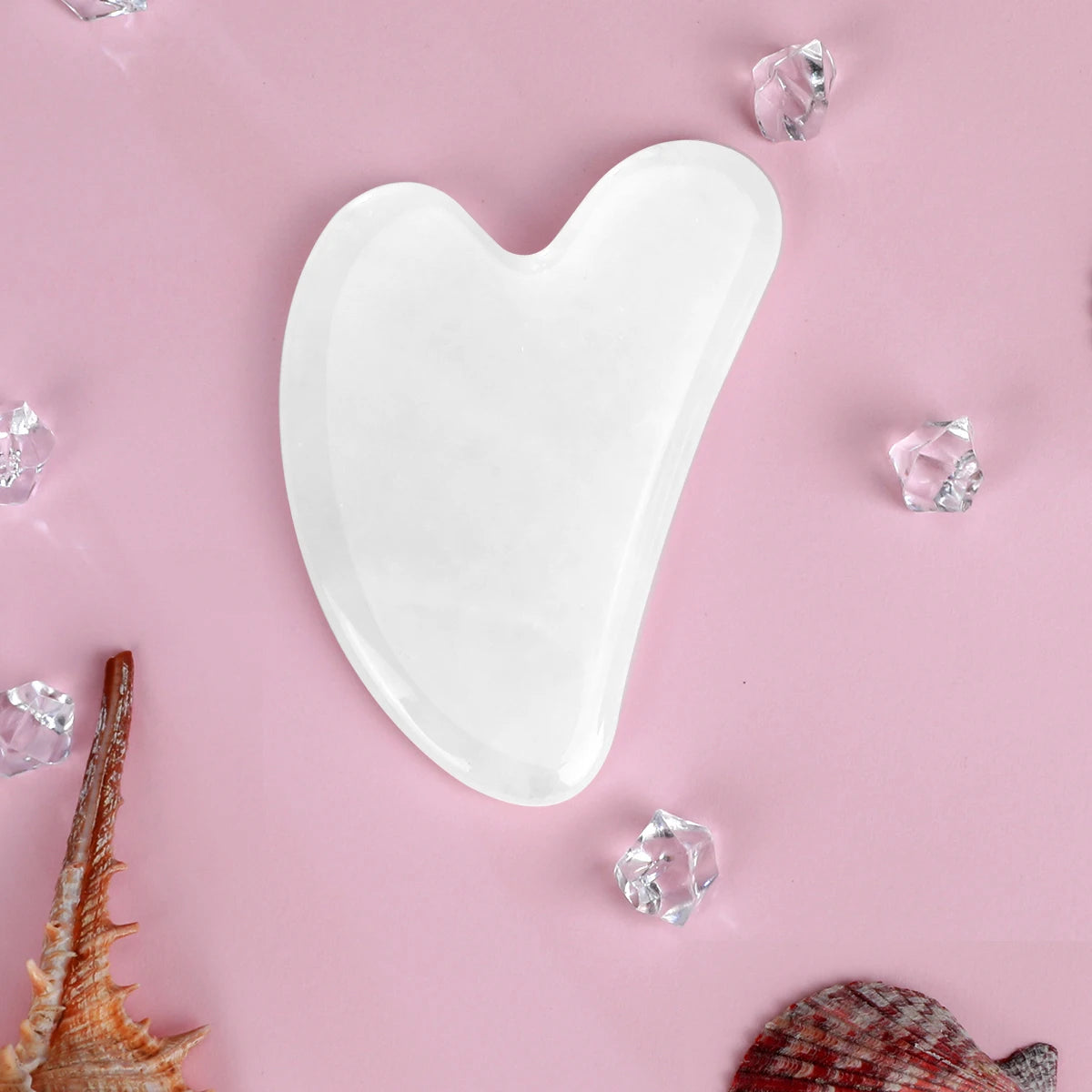 Facial Gua Sha Tool White Jade Heart Shape