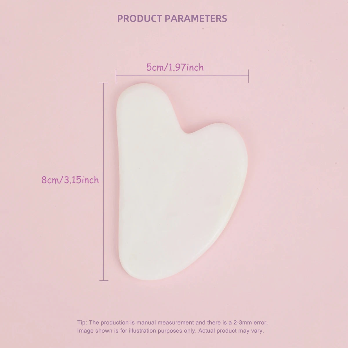 Facial Gua Sha Tool White Jade Heart Shape