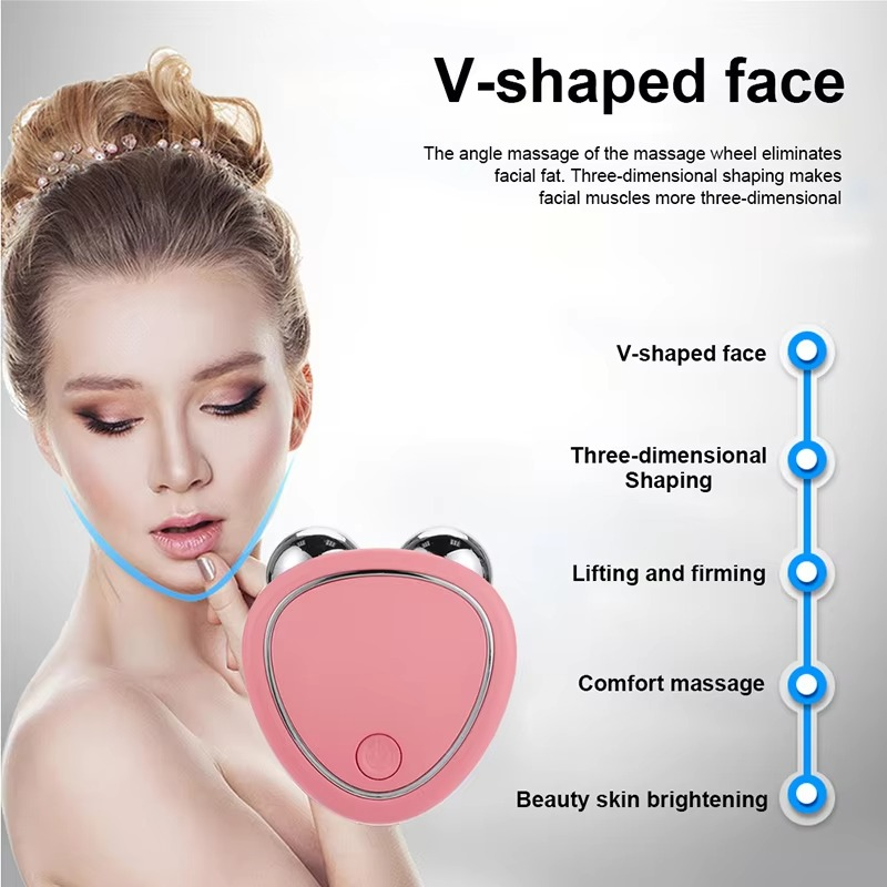 Facial Massager EMS Microcurrent Dual Roller USB Rechargeable