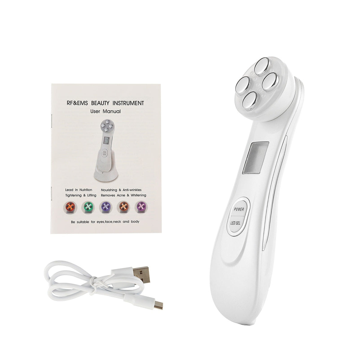 Facial Massager RF & LED Therapy USB Rechargeable
