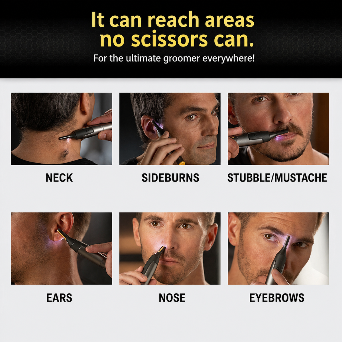 Facial Trimmer Titanium-Coated Blade With LED Light