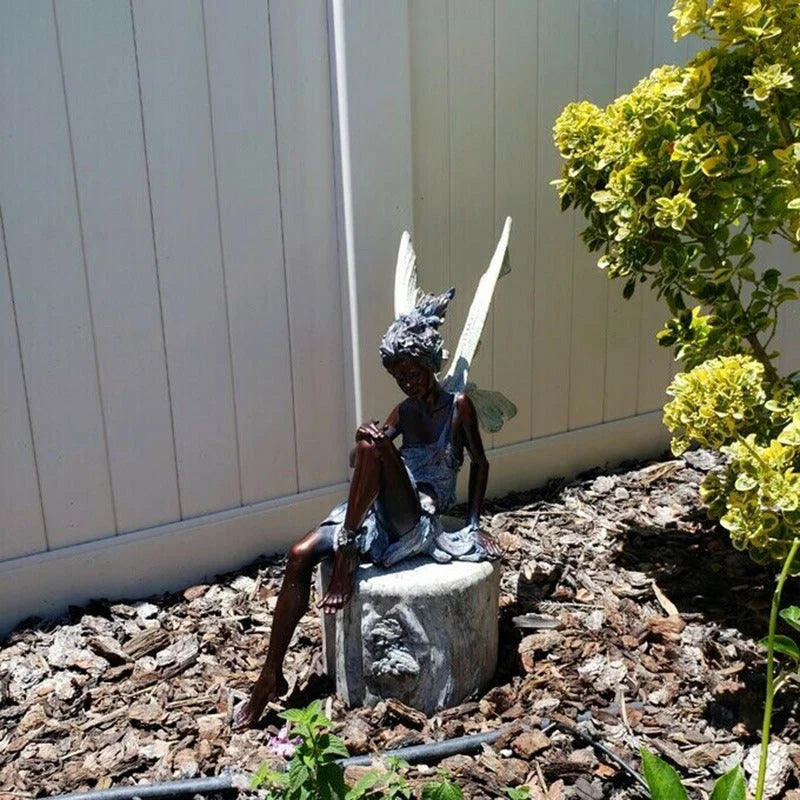 Fairy Garden Statue Weatherproof Resin & High-Relief Detail