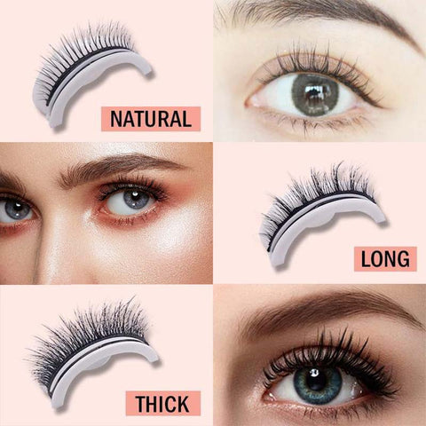 False Eyelashes Reusable No-Glue Natural Look