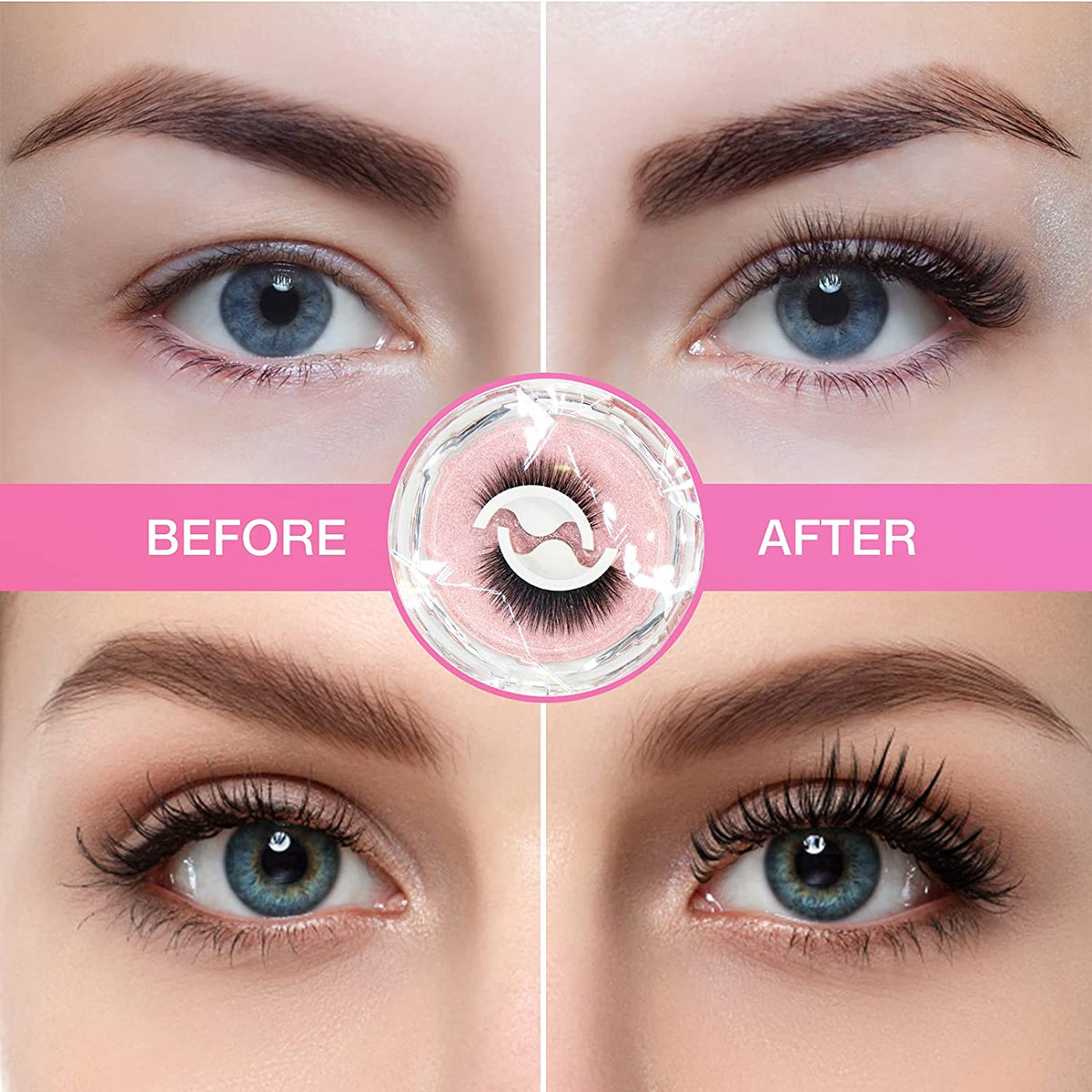 False Eyelashes Self-Adhesive Reusable Natural Look