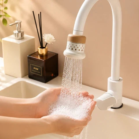 Faucet Aerator Swivel Head & Clip-On Splash-Free Water-Saving