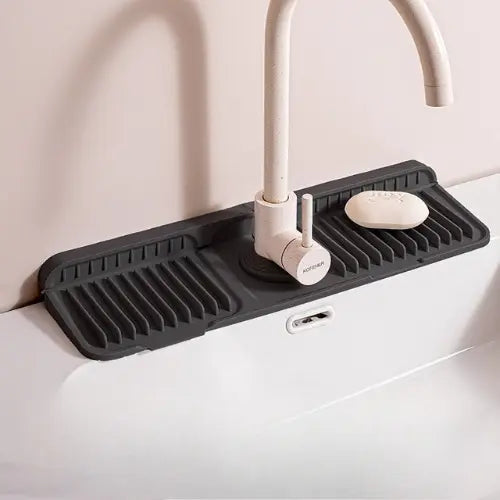 Faucet Drip Mat Grooved Silicone Non-Slip