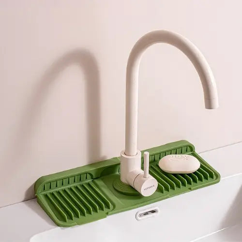 Faucet Drip Mat Grooved Silicone Non-Slip