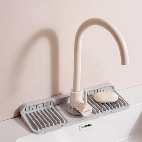 Faucet Drip Mat Grooved Silicone Non-Slip