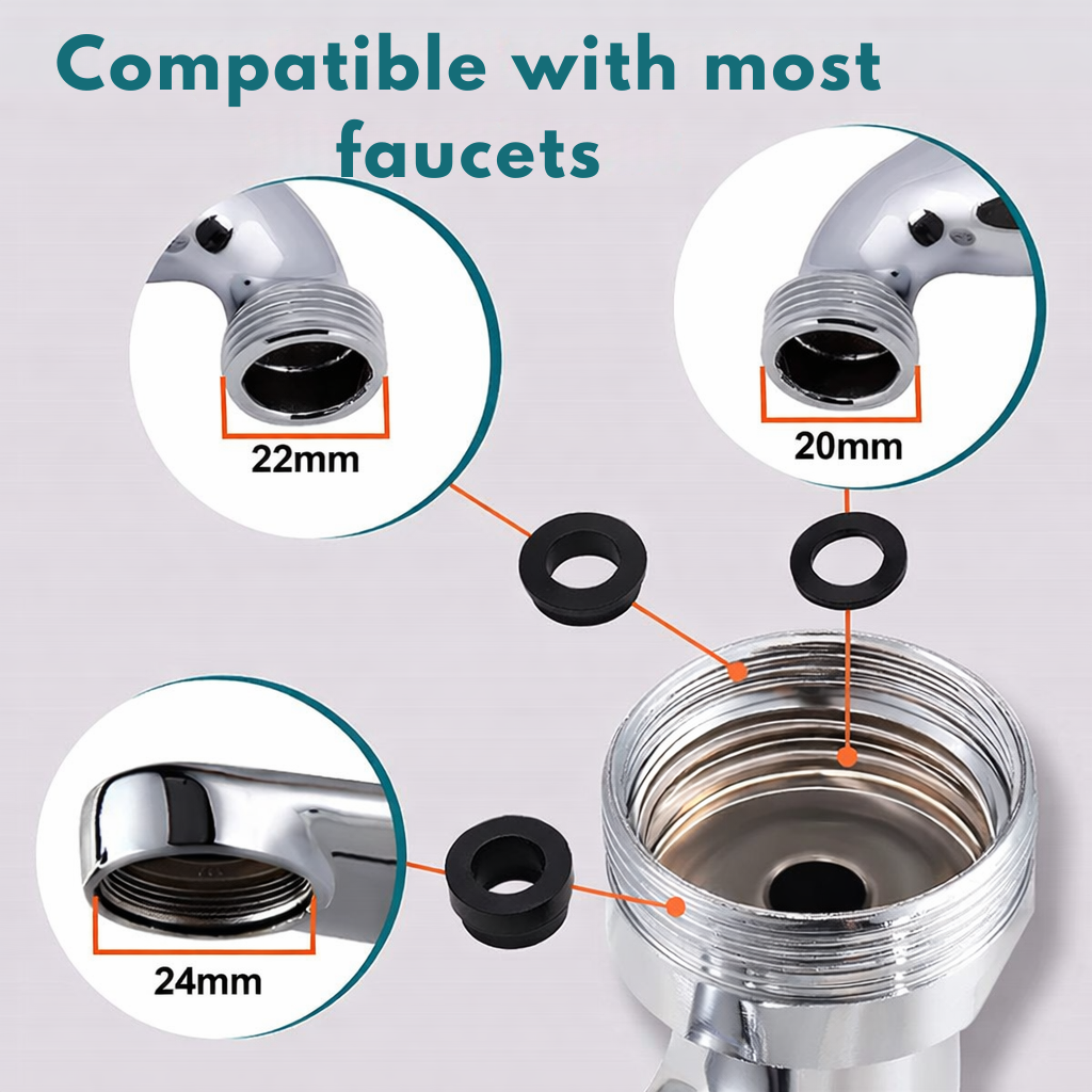 Faucet Extender Stainless Steel 1080° Rotation Spray & Jet