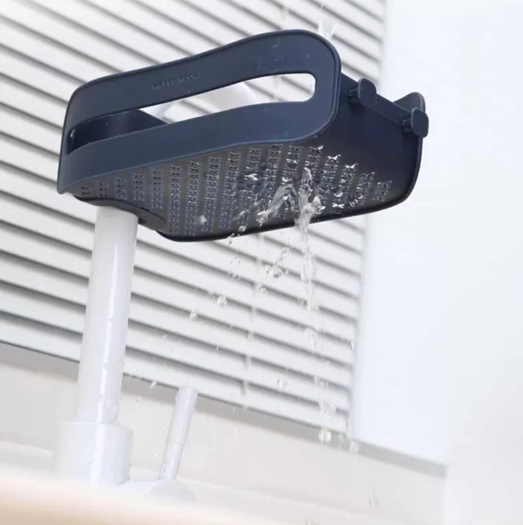 Faucet Organizer Tool-Free Clamp Elevated Drainage Tray