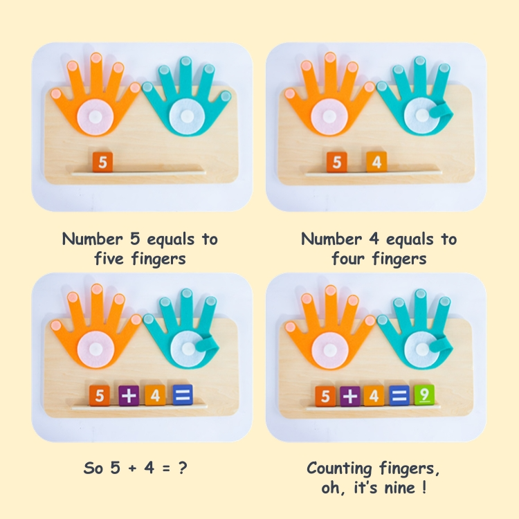 Finger Counting Board Montessori Foldable Wooden