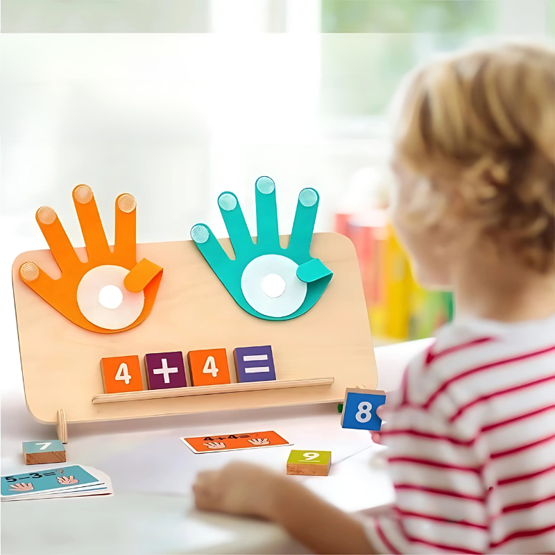 Finger Counting Board Montessori Foldable Wooden