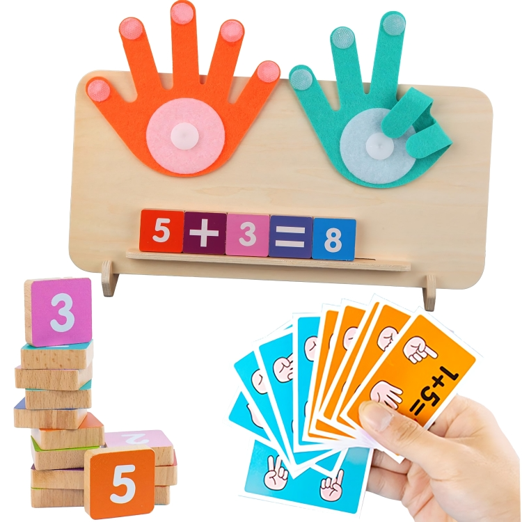Finger Counting Board Montessori Foldable Wooden