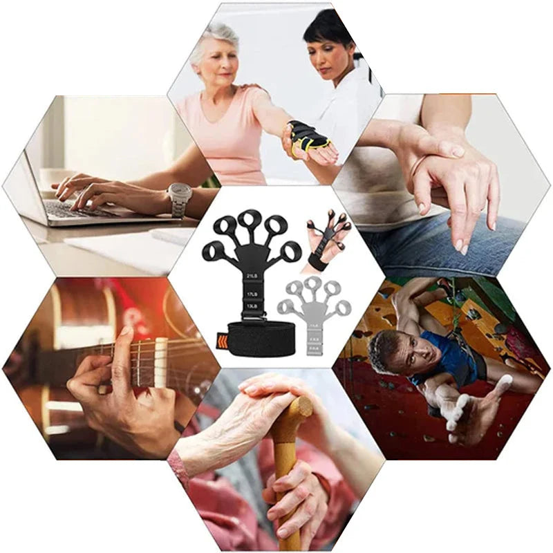 Finger Trainer Adjustable Resistance Silicone Wrist Strap