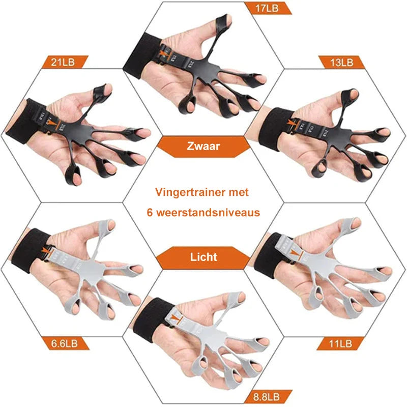 Finger Trainer Adjustable Resistance Silicone Wrist Strap