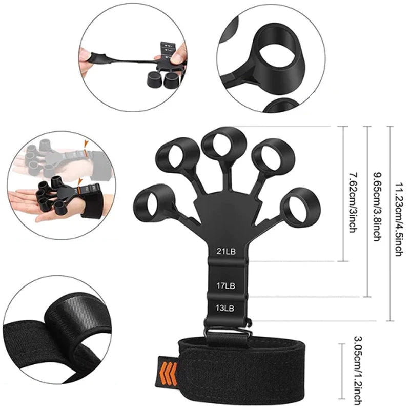 Finger Trainer Adjustable Resistance Silicone Wrist Strap