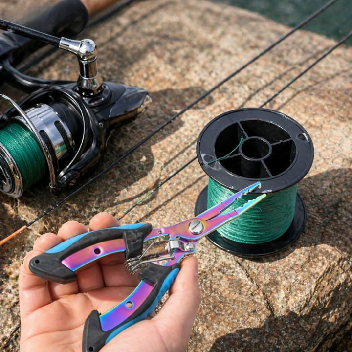 Fishing Pliers Titanium-Coated 3-in-1 Hook Remover & Split-Ring Opener