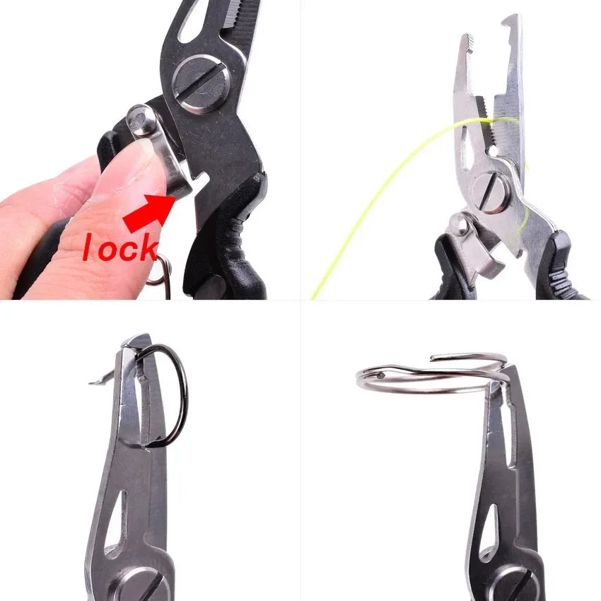 Fishing Pliers Tungsten Carbide Cutter Teflon-Coated Stainless Steel