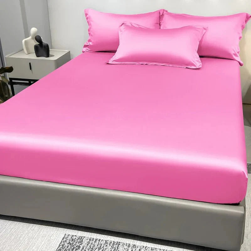 Fitted Sheet Satin Cotton Breathable All-Around Elastic