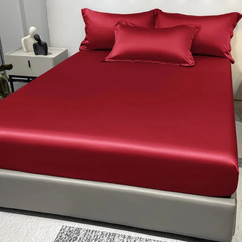 Fitted Sheet Satin Cotton Breathable All-Around Elastic