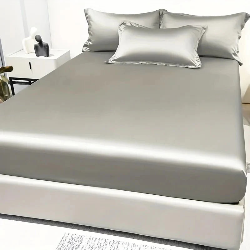 Fitted Sheet Satin Cotton Breathable All-Around Elastic