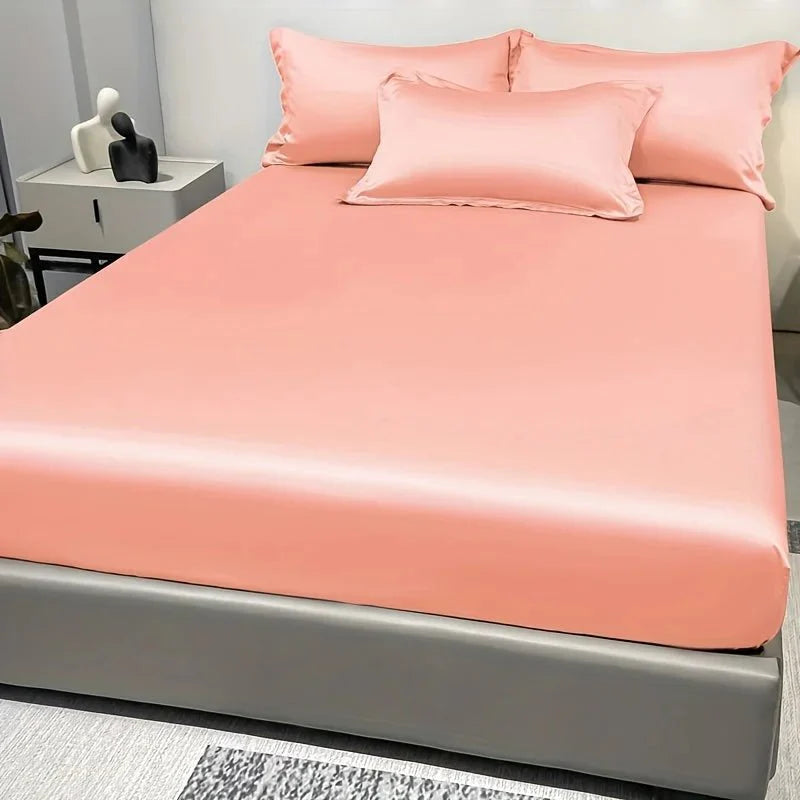 Fitted Sheet Satin Cotton Breathable All-Around Elastic