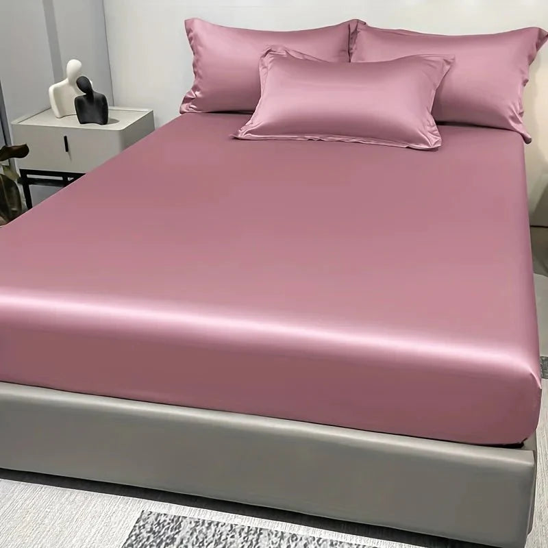 Fitted Sheet Satin Cotton Breathable All-Around Elastic