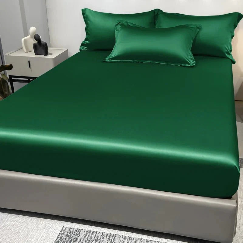 Fitted Sheet Satin Cotton Breathable All-Around Elastic