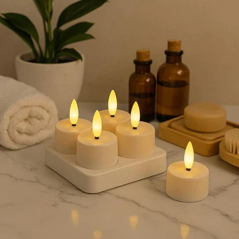 Flameless Candle Set USB Rechargeable Remote & Timer
