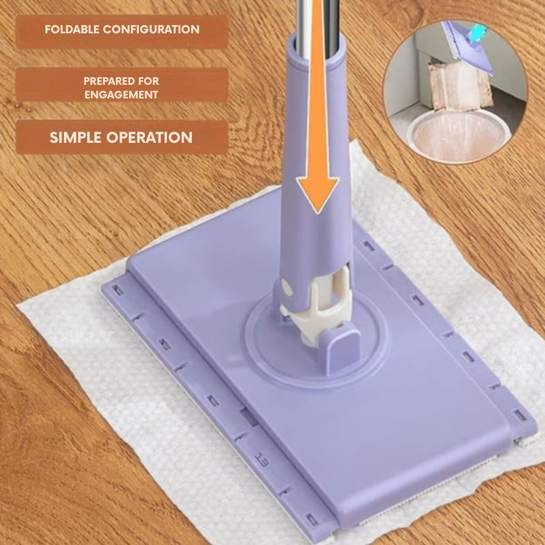 Flat Mop Touch-Free Pad Change 360 Degree Swivel