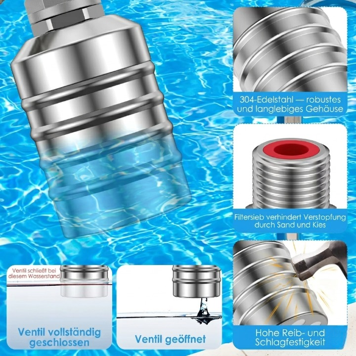 Float Valve Automatic Stainless Steel 1/2 & 3/4 Inch