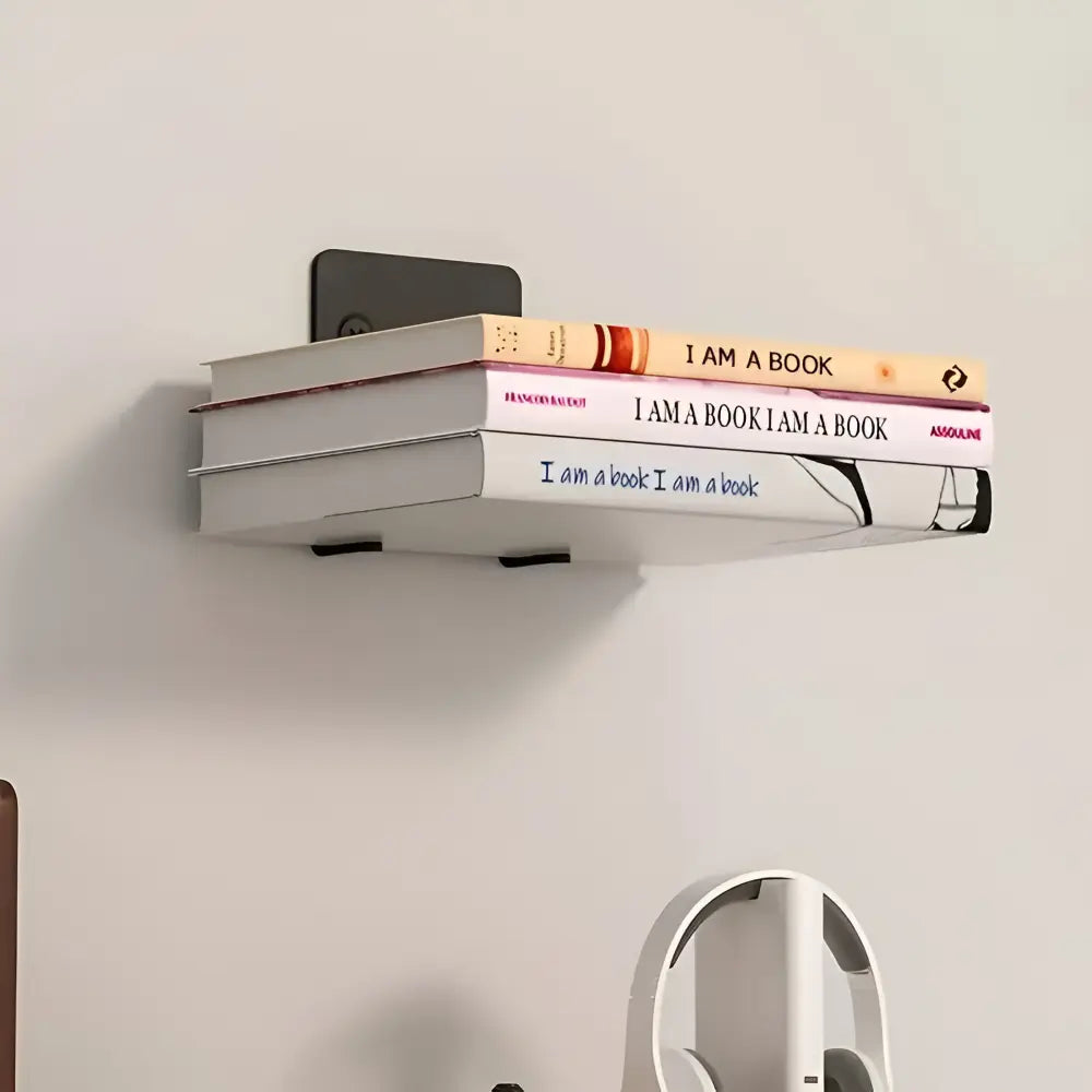 Floating Bookshelf Invisible Mount Painted Iron Set of 2