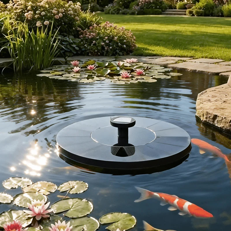Floating Fountain Solar-Powered Interchangeable Nozzles & LED Option