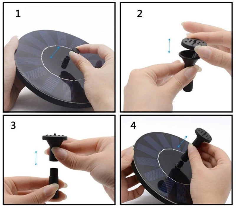 Floating Fountain Solar-Powered Six Interchangeable Heads