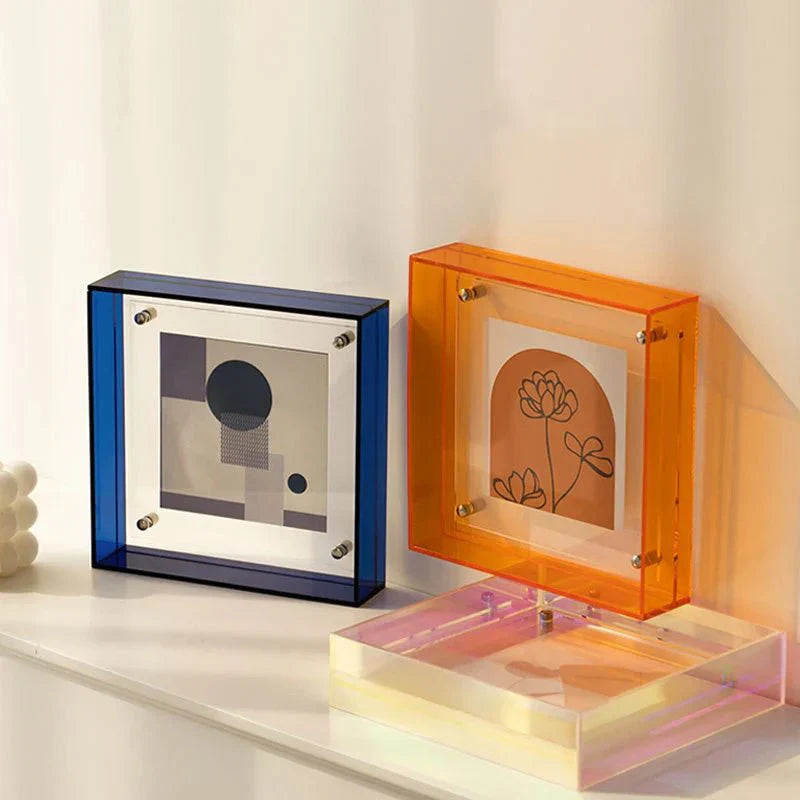 Floating Photo Frame Clear Acrylic Tabletop & Wall Mount