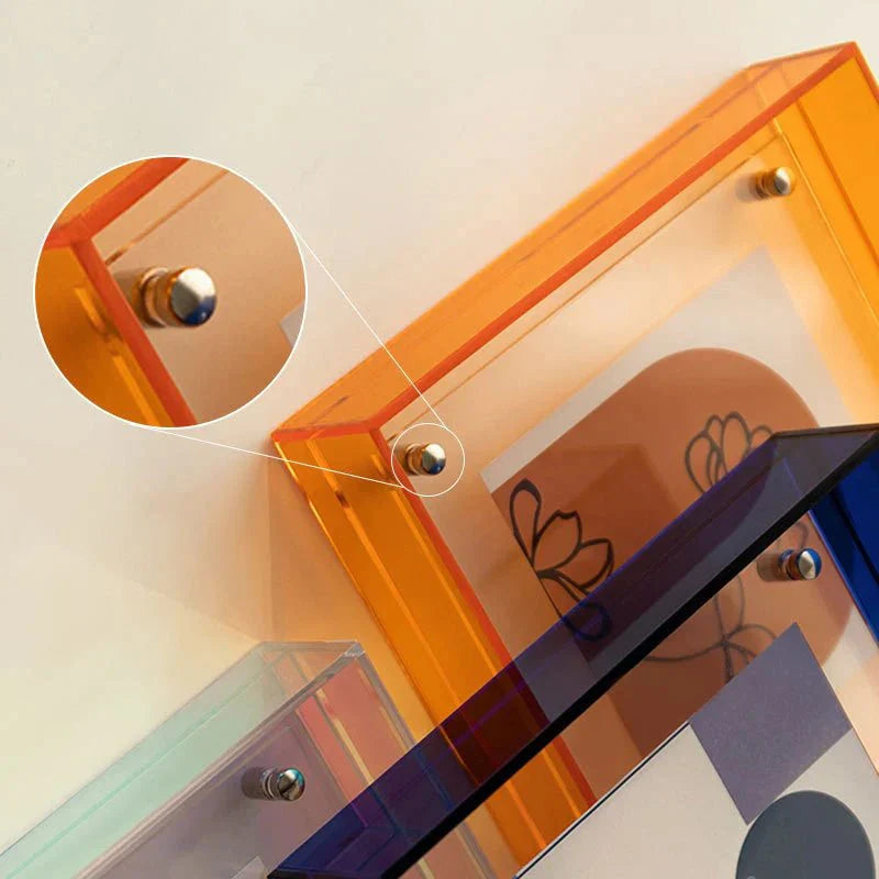 Floating Photo Frame Clear Acrylic Tabletop & Wall Mount