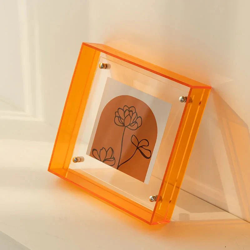 Floating Photo Frame Clear Acrylic Tabletop & Wall Mount